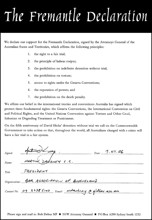 The Fremantle Declaration